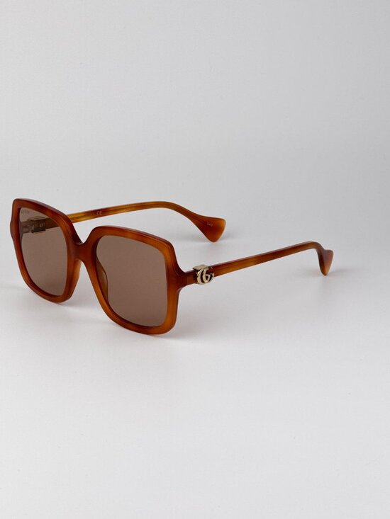 Gucci GG1070S 002 Women Oversized Square Sunglasses Havana Brown NEW AUTHENTIC main image 9